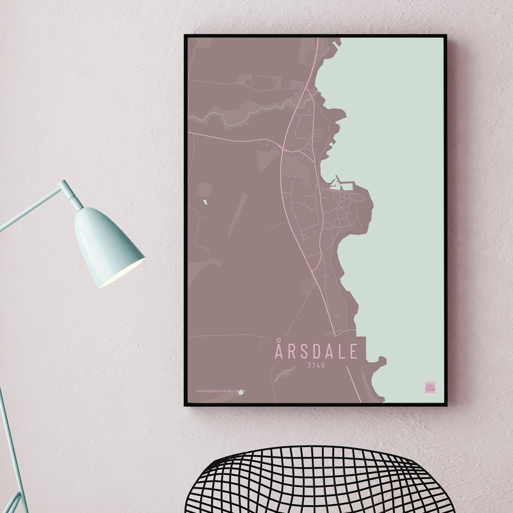 Årsdale by plakat local poster pastel