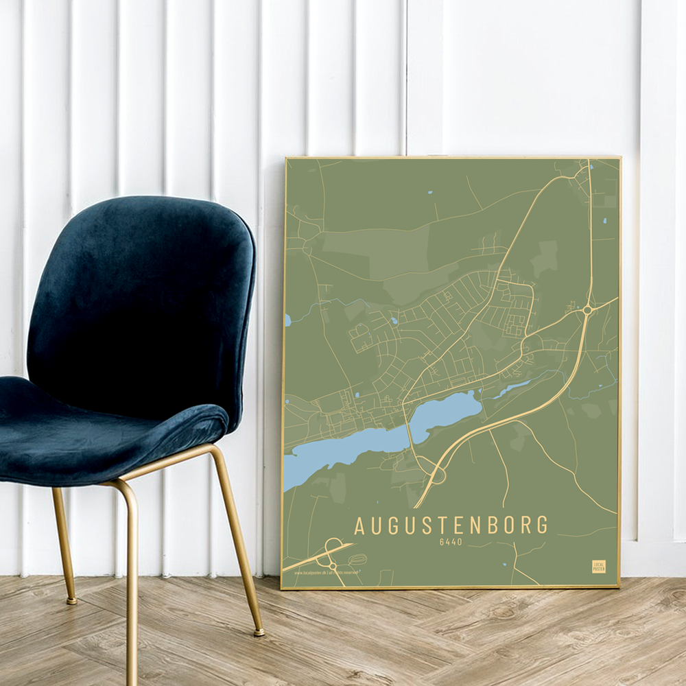 Augenstenborg by plakat local poster grøn