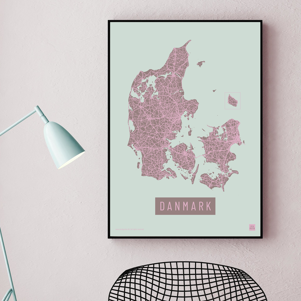 Danmark by plakat local poster pastel