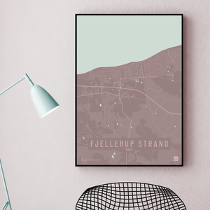 Fjellerup Strand by plakat local poster pastel