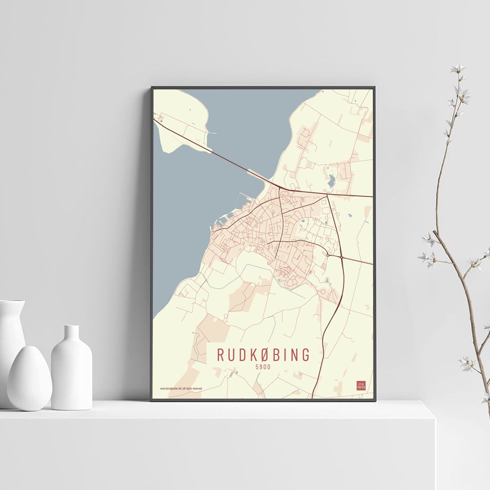 Rudkøbing by plakat local poster